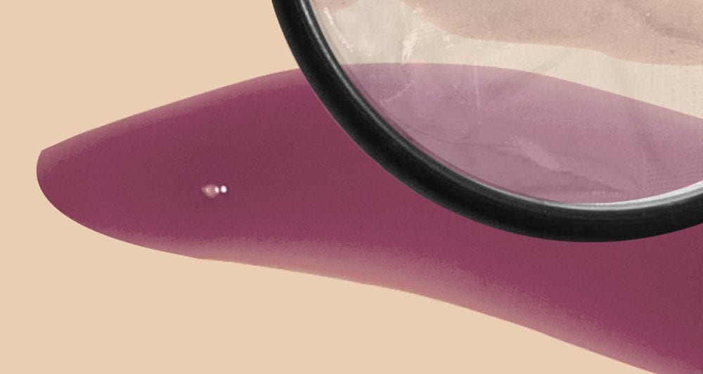 pink or purple period blood on a pinkish background