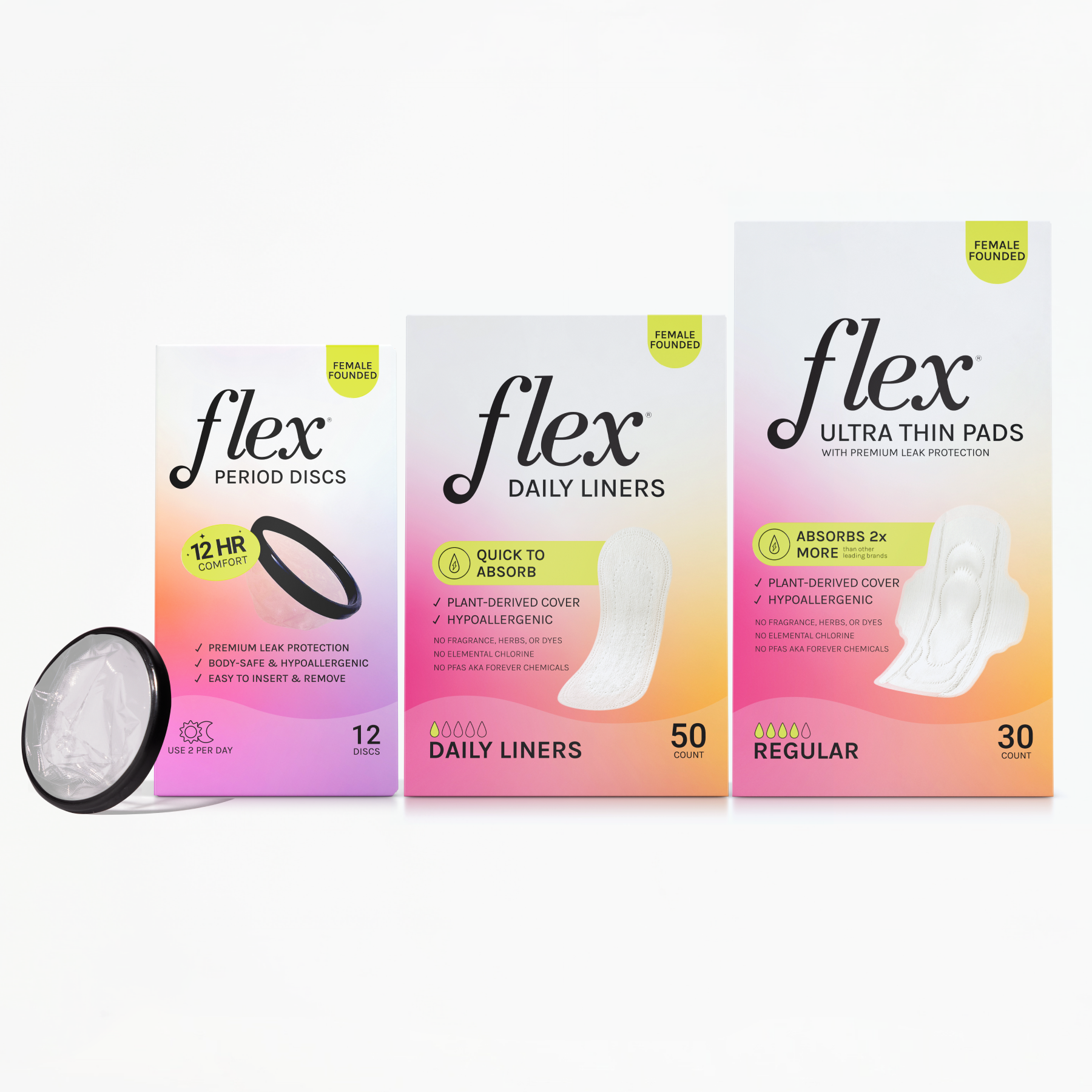 Flex Ransley Flex Disc + Daily Liners & Menstrual Pads Bundle | Flex®