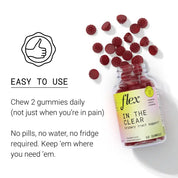 Flex In The Clear Urinary Tract Support easy to use chew 2 gummies daily not just when you are in pain