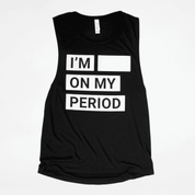 Sleeveless tank top with bold text