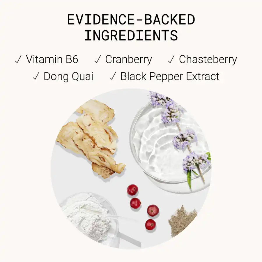 Supplement ingredients including powders, berries, roots, and herbs with ingredient names listed above.